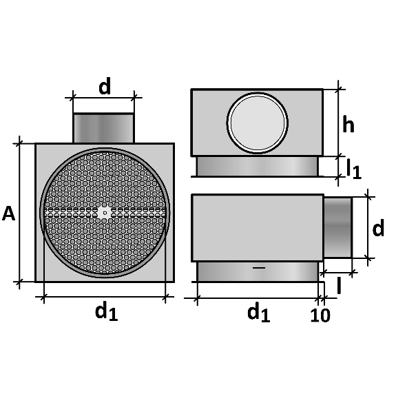 ASHK2B Anomostatová krabica prívodná s bočným vývodom pre kruhovú dosku